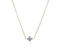 RWQIAN Collier Femme Trèfle Or, Collier Pierre de Naissance 12 Mois Acier Inoxydable Imperméable Zircone Cubique Pendentif Réglable Bijou Cadeau Anniversaire pour Femme Petite Amie Septembre