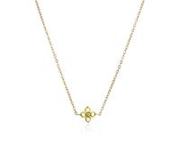 RWQIAN Collier Femme Trèfle Or, Collier Pierre de Naissance 12 Mois Acier Inoxydable Imperméable Zircone Cubique Pendentif Réglable Bijou Cadeau Anniversaire pour Femme Petite Amie Novembre