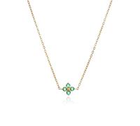 RWQIAN Collier Femme Trèfle Or, Collier Pierre de Naissance 12 Mois Acier Inoxydable Imperméable Zircone Cubique Pendentif Réglable Bijou Cadeau Anniversaire pour Femme Petite Amie Mai