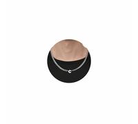 RWQIAN Initiales Lettre Collier Homme Acier inoxydable Argent Cuba Chain Alphabet A-Z Pendentif Bijoux Cadeaux pour Hommes 50cm