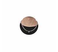 RWQIAN Initiales Lettre Collier Homme Acier inoxydable Argent Cuba Chain Alphabet A-Z Pendentif Bijoux Cadeaux pour Hommes 50cm
