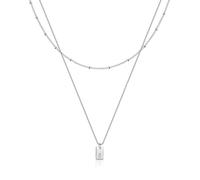 RWQIAN Layering Chaîne avec Lettres S Pendant Femmes Initialen Lettres Chaîne Argent Lettre Collier Alphabet Cadeaux pour Fille 18"+2"