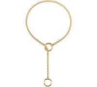 RWQIAN Réglable Collier en Y Femme Rond Pendentif,Chaîne de Glissement Punk Gothique Kubanische Collier Or Bijoux Y-Collar 34"