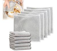 RWRAPS 10Pcs Circularite Cleaning Pads,Zyluxa Power Scrub Cloth,Multipurpose Non-Scratch Wire Dishcloth,Durable Wire Dishwashing Rags for Wet and Dry