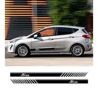 RWRAPS 2 pièces autocollants à rayures pour jupe latérale de porte de voiture de course des deux côtés, décor de carrosserie automobile, autocollants graphiques en vinyle PVC, adaptés pour Ford Fiesta