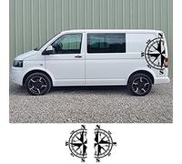 RWRAPS 2 pièces autocollants de carrosserie de voiture autocollants de Film de vinyle de boussole, adaptés aux accessoires de VW Multivan Transporter Caravelle T4 T5 T6