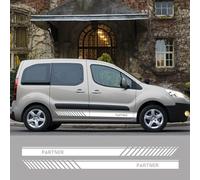 RWRAPS 2 pièces autocollants latéraux de porte de voiture autocollants en vinyle graphiques de ligne, adaptés aux accessoires de fourgonnette de camping-car Peugeot Partner