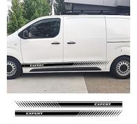 RWRAPS 2 pièces Autocollants latéraux de Porte de Voiture Longues Rayures Graphiques Autocollants de Film de Vinyle, adaptés aux Accessoires Automobiles Peugeot Expert Voyageur