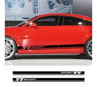 RWRAPS 2 pièces Sport Auto Porte côté Jupe Rayures décalcomanie Autocollant de Voiture décor de carrosserie Film Vinyle, adapté pour Audi TT 8n 8j 8s MK1 MK2 MK3