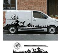 RWRAPS Autocollant latéral de voiture Camper Van Mountain Graphics Stickers, Fit pour Citroen Dispatch Jumpy Peugeot Expert Minivan Accessoires