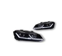 RWRPQEDEXM Ensemble Phares Phares LED pour Polo L G7.5 Style 2011-2014 2015 2016 2017 2018 H4 Feux De Route Double Projecteur Clignotants DRL(Silver Type,RHD)