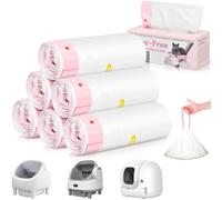 RWSRW 120 Sacs pour Litière Chat Autonettoyants Sacs Poubelles pour Litière avec Cordon de Serrage Sacs Litiere Chat Compatible Litter Box 3/4 pour Chat Résistants aux Griffes