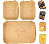RWSRW 160pcs Papier Cuisson Air Fryer per Ninja Foodi Flex AF500EU BPA Free Jetable Antiadhésif pour Cuisson Saine sans Huile Compatible avec Dual Zone AF300EU/AF400EU 10.4L Friteuse à Air