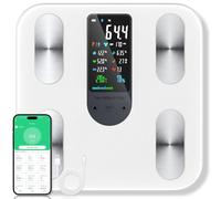 RWSRW Balance Pèse Personne, Pèse-Personne Numérique, Balance Connectée Bluetooth Haute Précision avec Grand Écran 22 Mesures (Fréquence Cardiaque, BMI, Muscle, Eau)
