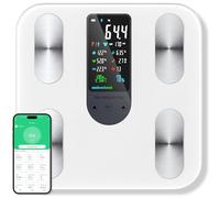 RWSRW Balance Pèse Personne, Pèse-Personne Numérique, Balance Connectée Bluetooth Haute Précision avec Grand Écran 22 Mesures (Fréquence Cardiaque, BMI, Muscle, Eau)