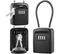 RWSRW Boîte à Clés avec Code 4 Chiffres Boîte à clés étanche pour l'extérieur Boite a Clefs Murale Avec Manipuler pour Clé Garage Famille Bureau École Alliage d'aluminium