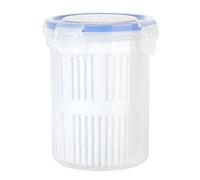 RWUDV Bocal à cornichons avec passoire et élévateur intégrés, blanc, 473 ml, sans BPA, hermétique, style traditionnel, rangement de cuisine et service d'aliments et de liquides en conserve