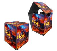 RWUTYTIUL Boîte de rangement pour cartes MTG Commander, boîte de rangement pour cartes pouvant contenir plus de 100 cartes à manches, cuir PU, grande taille, aimant puissant, pour jeux de société