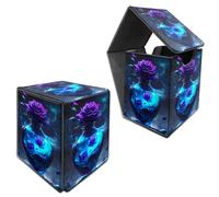 RWUTYTIUL Boîte de rangement pour cartes MTG Commander, boîte de rangement pour cartes pouvant contenir plus de 100 cartes à manches, cuir synthétique, grande taille, aimant puissant, pour jeux de