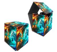 RWUTYTIUL Boîte de rangement pour cartes MTG Commander, boîte de rangement pour cartes pouvant contenir plus de 100 cartes à manches, cuir synthétique, grande taille, aimant puissant, pour jeux de