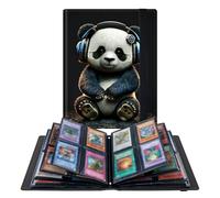 RWUTYTIUL Cate Panda Album à 4 poches avec protecteur de 160 cartes, dossier de cartes à collectionner en polyuréthane extensible pour sport, MTG et autres dossiers TCG