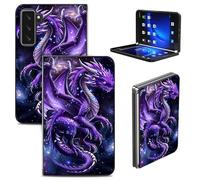 RWUTYTIUL Coque pour Microsoft Surface Duo 2 2021 8,3", minimaliste ultra fine et durable en polycarbonate rigide pour homme et femme, violet dragon cool