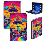 RWUTYTIUL Coque pour Microsoft Surface Duo 2020 8,1", minimaliste ultra fine et durable en polycarbonate rigide pour homme et femme, motif champignons arc-en-ciel