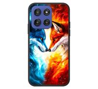 RWUTYTIUL Coque pour Motorola Moto G 5G 2025 6,7", coque de protection intégrale en TPU souple et ultra fine et souple pour homme et femme, rouge bleu pour renard