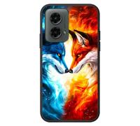 RWUTYTIUL Coque pour Motorola Moto G Stylus 5G 2024 6,7", coque de protection intégrale ultra fine et flexible en TPU souple pour homme et femme, rouge et bleu pour renard