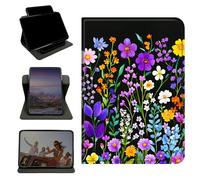 RWUTYTIUL Coque pour Samsung Galaxy Tab S10 Plus 2024/S9 FE+/S9 Plus 12,5" 2023, support rotatif à 360 degrés avec multi-angle vertical antichoc pour homme et femme, fleur sauvage violette