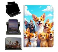 RWUTYTIUL Coque pour Samsung Galaxy Tab S10 Plus 2024/S9 FE+/S9 Plus 12,5" 2023, support rotatif à 360 degrés avec multi-angle vertical antichoc pour homme et femme, bleu ciel sept
