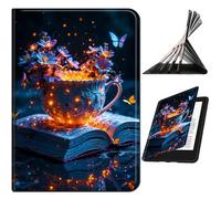 RWUTYTIUL Coque pour Samsung Galaxy Tab S11 (11") modèle 2025 SM-X730/SM-X736, coque de protection intelligente antichoc avec fonction veille/réveil automatique pour homme et femme, tasse papillon