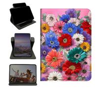 RWUTYTIUL Coque pour Samsung Galaxy Tab S7 FE 2021/S7 Plus 2020/S8 Plus 2022 12,4", support rotatif à 360 degrés avec multi-angle vertical antichoc pour homme et femme, fleur sauvage rose