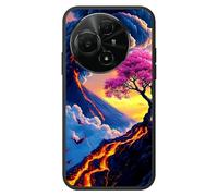 RWUTYTIUL Coque pour TCL 60 SE NxtPaper 6,7", coque de protection intégrale ultra fine et flexible en TPU souple résistant aux chocs pour homme et femme, fleurs de cerisier volcaniques