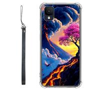RWUTYTIUL Coque transparente pour TCL Ion Z T501L T501C TCL A3/A30 5,5" avec cordon - Transparente, anti-rayures et souple, en TPU souple et résistant aux chocs - Pour homme et femme - Fleurs de