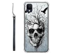RWUTYTIUL Coque transparente pour TCL Ion Z T501L T501C TCL A3/A30 5,5" avec cordon - Transparente, anti-rayures et souple, en TPU souple et résistant aux chocs - Pour homme et femme - Tête de mort