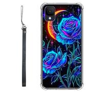 RWUTYTIUL Coque transparente pour TCL Ion Z T501L T501C TCL A3/A30 5,5" avec cordon - Transparente, anti-rayures et souple, en TPU souple et résistant aux chocs - Pour homme et femme - Bleu rose lune