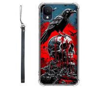 RWUTYTIUL Coque transparente pour TCL Ion Z T501L T501C TCL A3/A30 5,5" avec cordon - Transparente, anti-rayures et souple, en TPU souple et résistant aux chocs - Pour homme et femme - Tête de mort