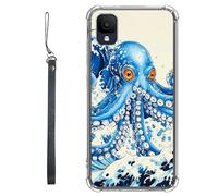 RWUTYTIUL Coque transparente pour TCL Ion Z T501L T501C TCL A3/A30 5,5" avec cordon - Transparente, anti-rayures et souple, en TPU souple et résistant aux chocs - Pour homme et femme - Pieuvre bleue