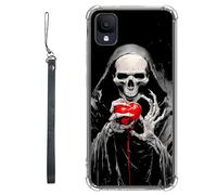 RWUTYTIUL Coque transparente pour TCL Ion Z T501L T501C TCL A3/A30 5,5" avec cordon - Transparente, anti-rayures et souple, en TPU souple et résistant aux chocs - Pour homme et femme - Crâne d'amour