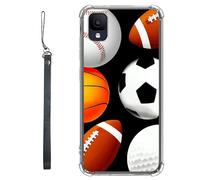 RWUTYTIUL Coque transparente pour TCL Ion Z T501L T501C TCL A3/A30 5,5" avec cordon - Transparente, anti-rayures et souple, en TPU souple et résistant aux chocs - Pour homme et femme - Baseball Rugby