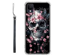 RWUTYTIUL Coque transparente pour TCL Ion Z T501L T501C TCL A3/A30 5,5" avec cordon - Transparente, anti-rayures et souple, en TPU souple et résistant aux chocs - Pour homme et femme - Crâne papillon