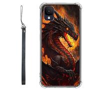 RWUTYTIUL Coque transparente pour TCL Ion Z T501L T501C TCL A3/A30 5,5" avec cordon - Transparente, anti-rayures et souple, en TPU souple et résistant aux chocs - Pour homme et femme - Dragon