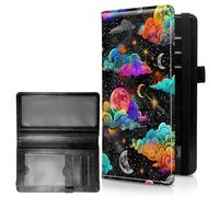RWUTYTIUL Couverture pour chéquier personnel pour homme et femme, grande capacité - Étui en cuir avec porte-stylo, organiseur de chèques, portefeuille pour cartes de dames, cochon floral, Nuages