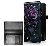 RWUTYTIUL Couvertures pour chéquier personnel pour homme et femme, grande capacité en cuir avec porte-stylo, organiseur de chèques, cartes de dames, Rose goutte d'eau