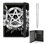 RWUTYTIUL Étui de passeport en cuir avec motif papillon pour homme et femme - Avec sangle élastique - Bloque RFID - Avec stylo, Fleurs Rêve