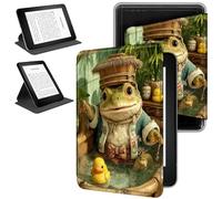 RWUTYTIUL Étui magnétique amovible pour Amazon Kindle Paperwhite 4 10ème génération version 2018, coque de protection rotative à 360 degrés, coque amovible, veille/réveil automatique, grenouille qui