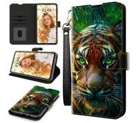 RWUTYTIUL Étui portefeuille pour AT&T Radiant Max 5G/Cricket Dream 5G avec 3 porte-cartes de crédit et dragonne, résistant aux chocs, emplacements pour cartes pratiques et béquille, pour homme et