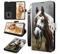 RWUTYTIUL Étui portefeuille pour AT&T Radiant Max 5G/Cricket Dream 5G avec 3 porte-cartes de crédit et dragonne, résistant aux chocs, emplacements pour cartes pratiques et béquille, pour homme et