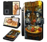 RWUTYTIUL Étui portefeuille pour AT&T Radiant Max 5G/Cricket Dream 5G avec 3 porte-cartes de crédit et dragonne, résistant aux chocs, emplacements pour cartes pratiques et béquille, pour homme et